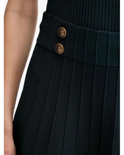 Guess Black Ribbed Button-Detailed Mini Skirt