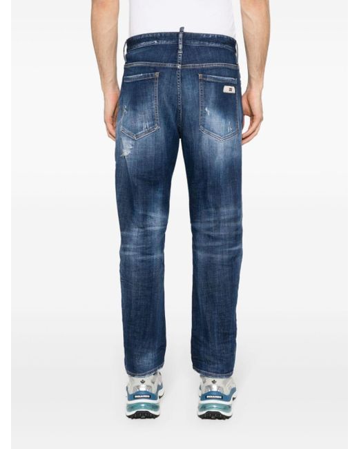 DSquared² Ausgeblichene Jeans im Distressed-Look in Blue für Herren