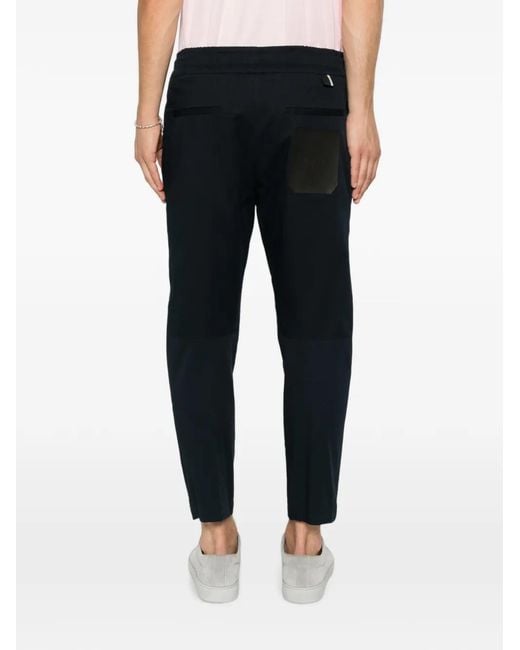 Low Brand Blue Elasticated-Waistband Trousers for men