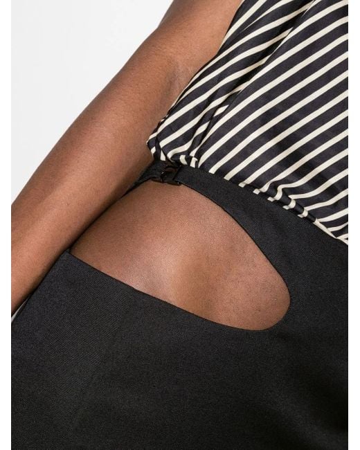Low Classic Black Curve Hole Cut-Out Detail Mini Skirt