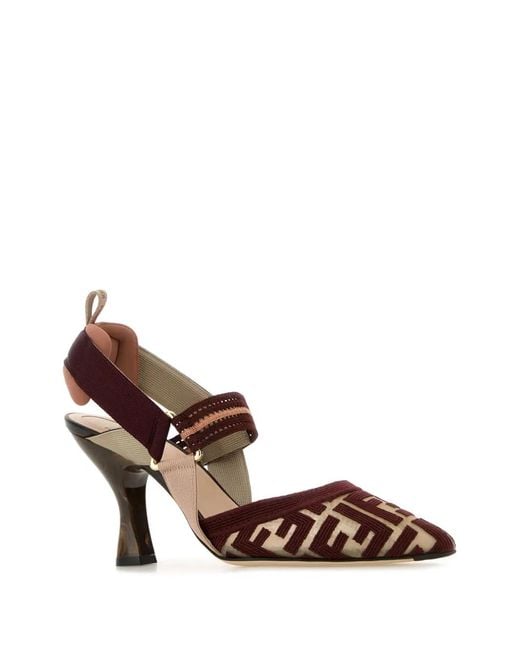 Fendi Brown Colibri Monogram-Pattern Pumps