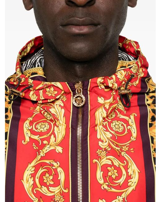 Versace Red Wild Cats Windbreaker Jacket for men