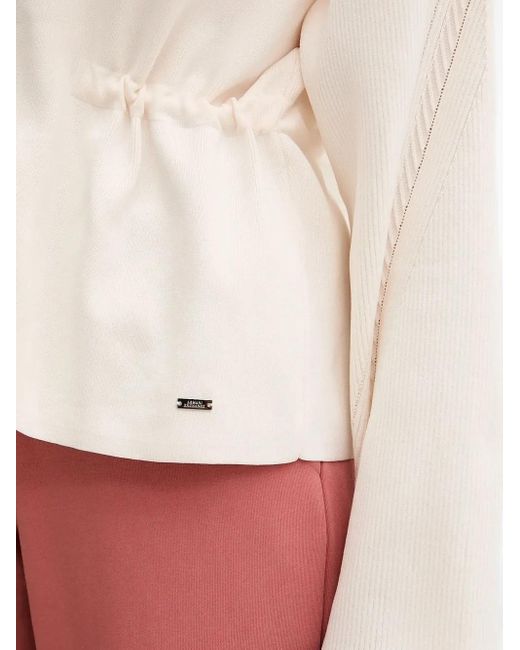 Cardigan A Coste Con Cappuccio di ARMANI EXCHANGE in White