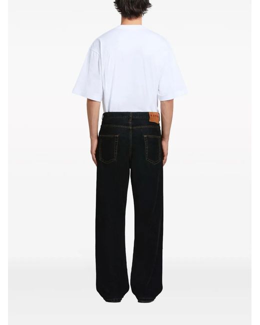Marni Black Straight-Leg Cotton Jeans for men