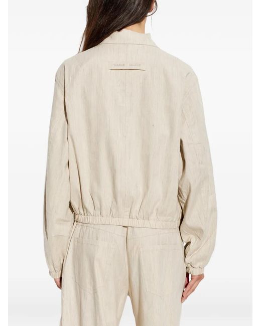 Samsøe & Samsøe White Sabianca Zip-Up Jacket