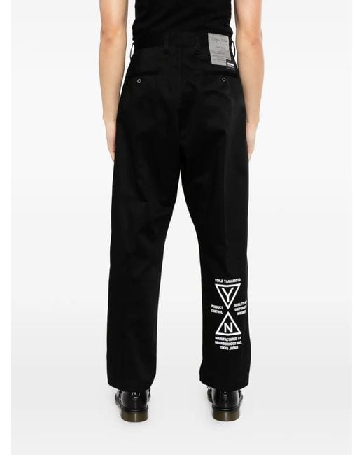 Yohji Yamamoto Black X Neighborhood Tuck-Work Trousers for men