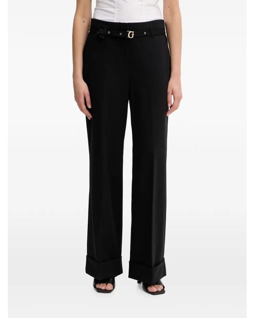 Guess Black Belted Turned-Up Trousers