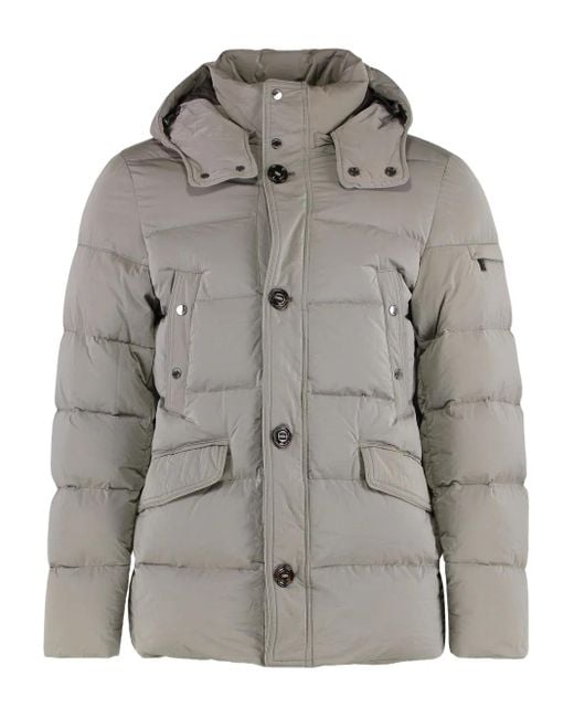 Moorer Gray Sp-Alpes-4Dm Hooded Quilted Jacket for men