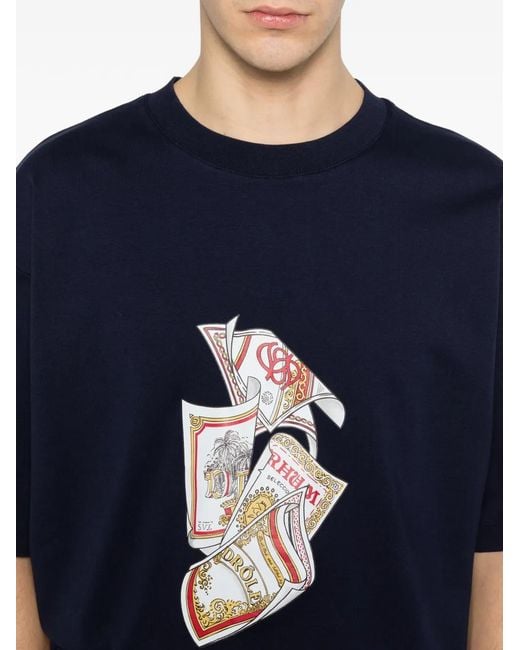 Drole de Monsieur Blue T-Shirt Rum Labels for men