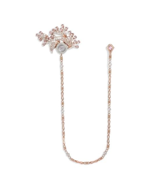 Dolce & Gabbana White Watch Brooch With Rhinestones for men