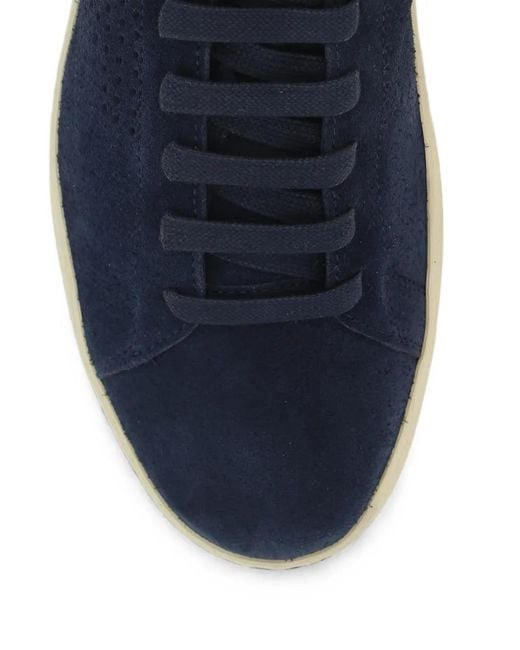 Tom Ford Blue Perforated-Detail Lace-Up Sneakers for men