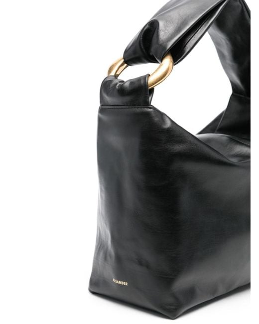 Jil Sander Black Small Leather Tote Bag