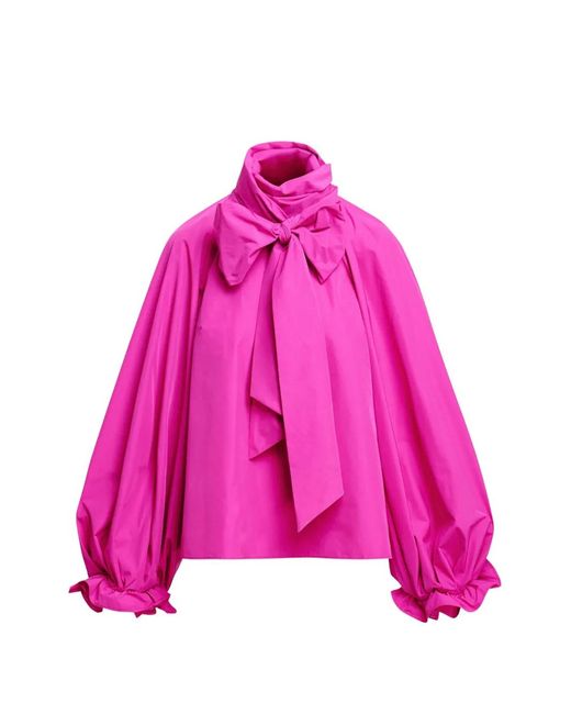 Essentiel Antwerp Pink Pussy-Bow Oversized Blouse
