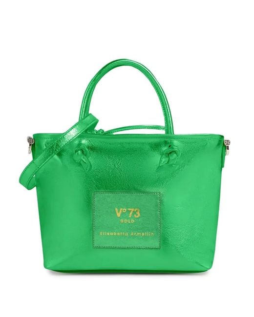 Bolso Shopper Con Parche Del Logo V73 de color Green
