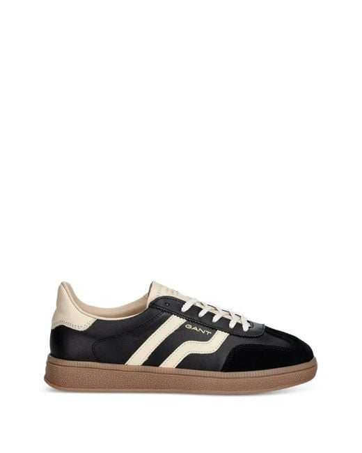 Gant Black Leather-Panelled Sneakers