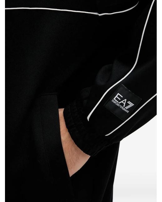 EA7 Black Logo Stripe Jacket for men