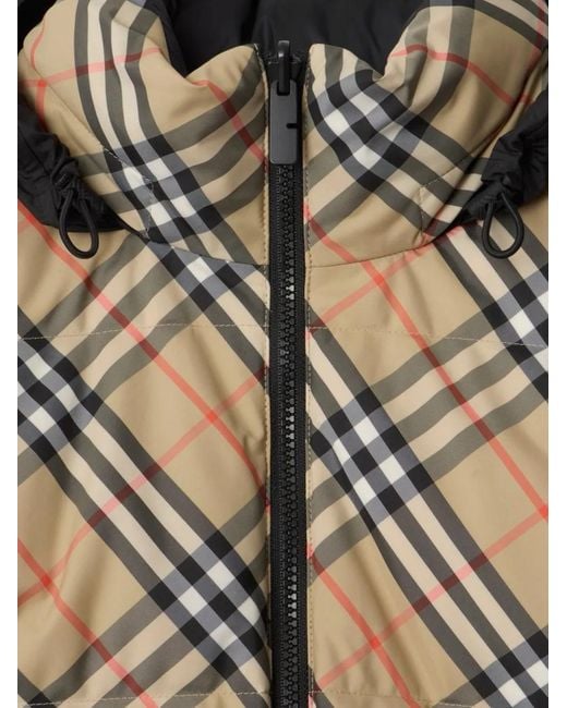 Burberry Brown Reversible Check Puffer Jacket Sand for men