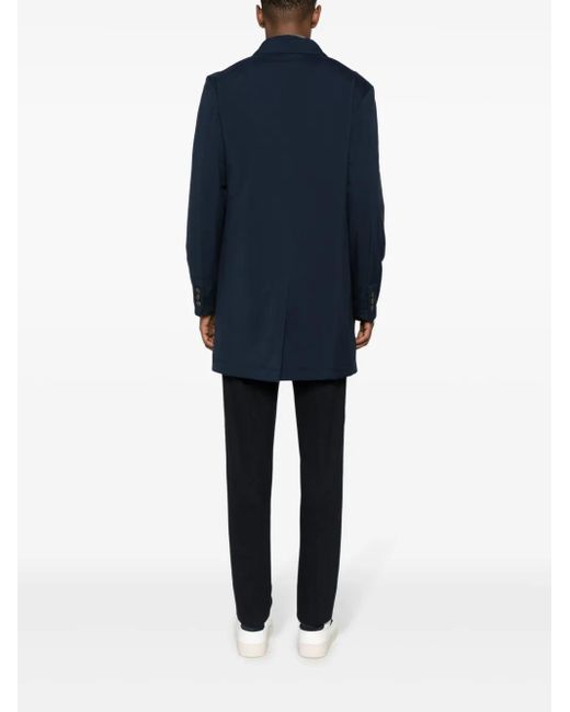 Corneliani Blue Water-Resistant Padded Midi Coat for men