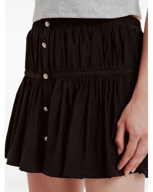 B+ AB Black Button-Up Ruffled Mini Skirt
