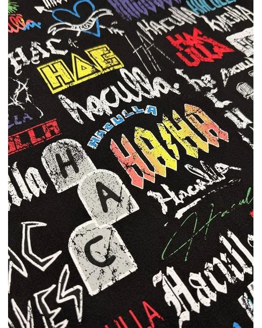 Haculla Black Logo-Print T-Shirt for men