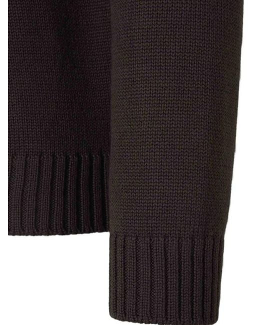 Zanone Black Raglan-Sleeve Mock-Neck Sweater for men