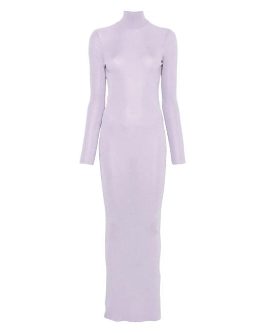 Self-Portrait Purple Fine-Knit Dress
