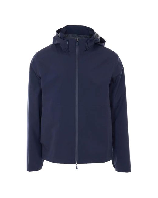 Herno Blue Detachable-Hood Jacket for men