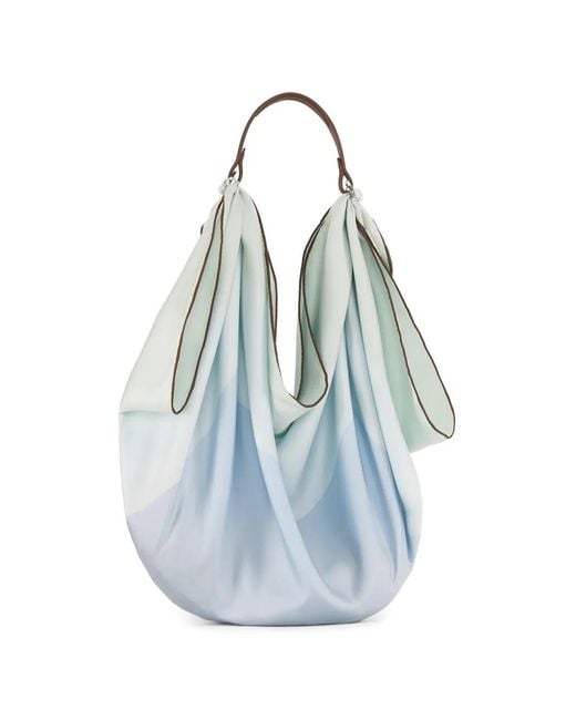 12 STOREEZ Blue Grained-Leather Scarf Handle