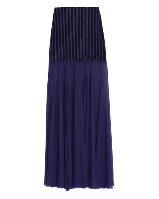 Falda larga con panel a rayas de x Astrid Amir Slama de color Blue