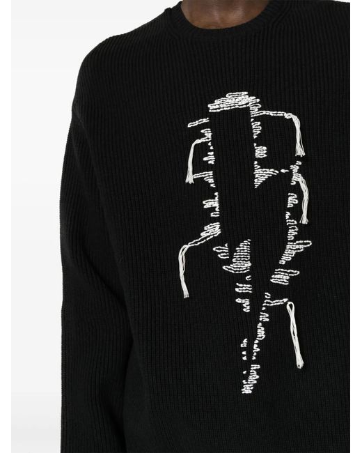 Neil Barrett Black Bolt-Motif Cotton-Blend Jumper for men