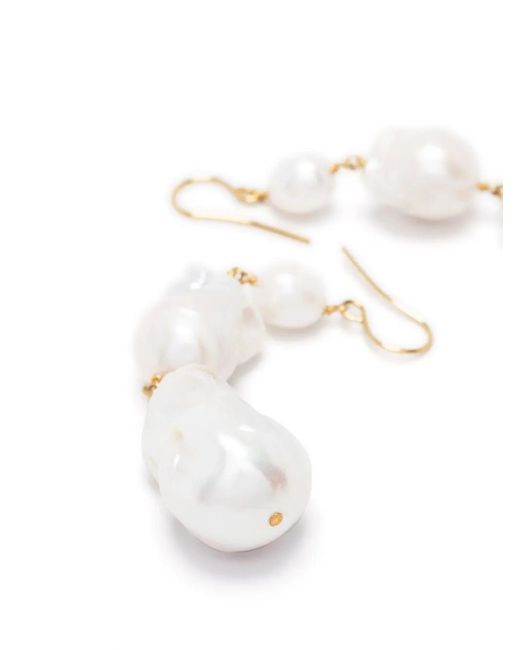 Jil Sander White Drop Earrings