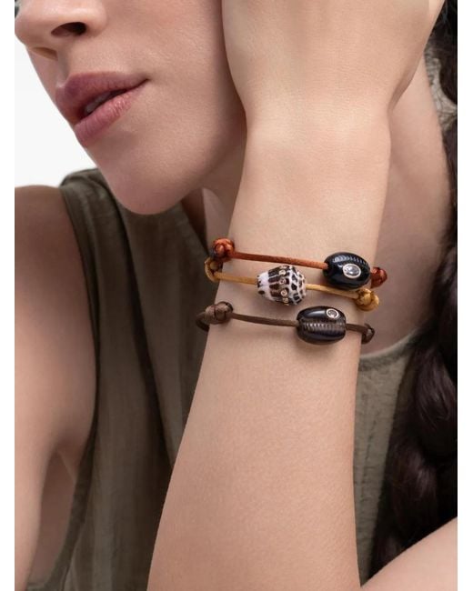 Dezso by Sara Beltran Metallic Bracelet À Coquillages, Quartz Fumé Et Grenat