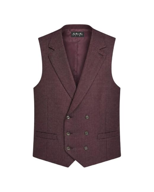Luigi Bianchi Purple Double-Breasted Micro-Pattern Waistcoat for men