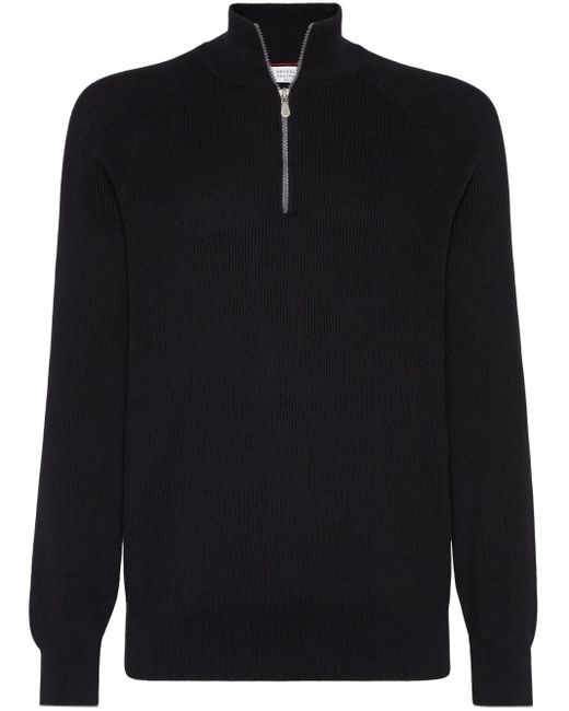 Brunello Cucinelli Pullover Aus Baumwolle in Blue für Herren