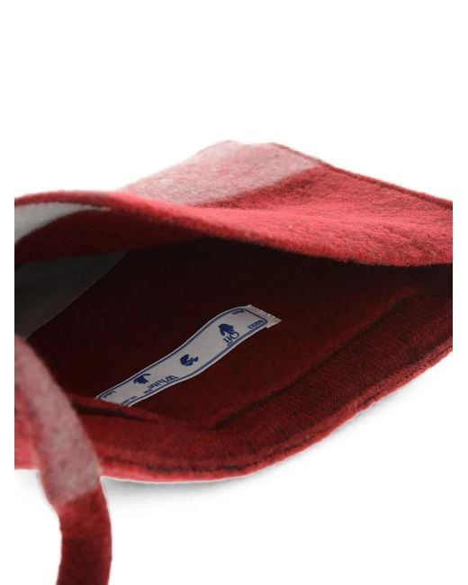 Off-White c/o Virgil Abloh Red Logo-Print Felt Shoulder Bag for men
