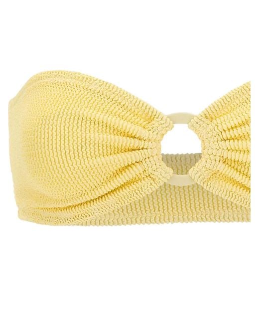 Mc2 Saint Barth Yellow Yulia Ring-Detail Bikini Top