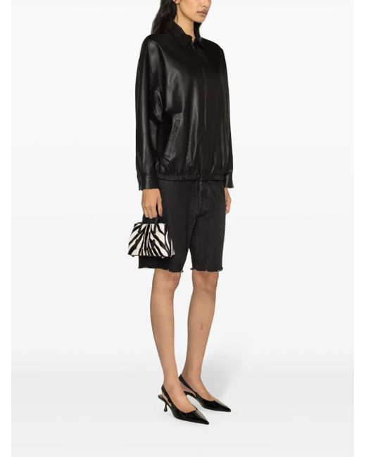 Liska Black Zip-Up Leather Jacket