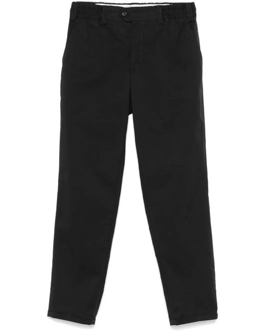 PT Torino Black Elasticated-Waistband Trousers for men