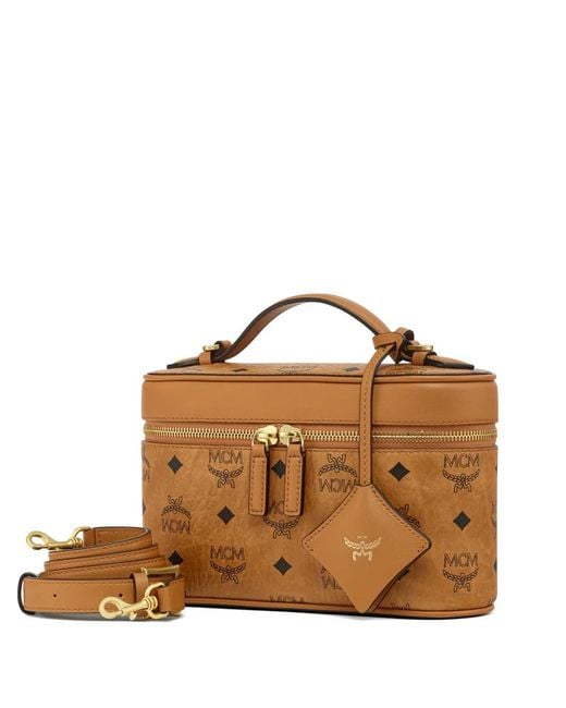 MCM Brown Aren Visetos Mini Vanity Case