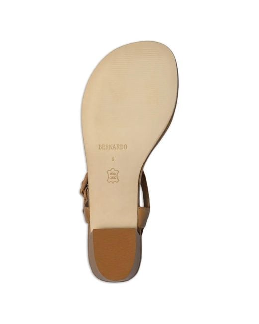 Bernardo Natural Goyara Buckle T-Strap Sandals