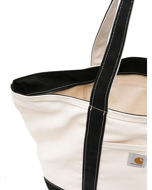 Carhartt White Logo-Patch Panelled Shoulder Bag