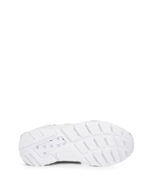 Lacoste White Logo-Patch Panelled Sneakers