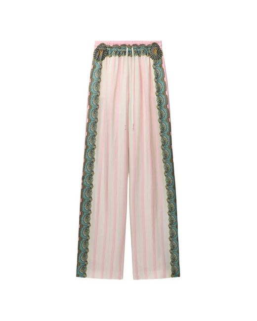 Versace Natural Printed Silk Twill Pajama-Style Pants