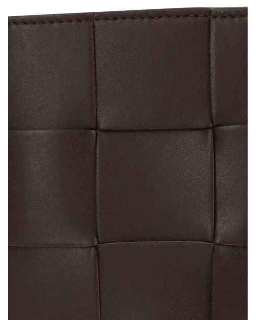 Bottega Veneta Black Maxi Intrecciato Leather Phone Pouch for men