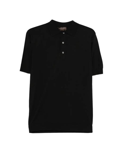FILIPPO DE LAURENTIIS Black Short-Sleeve Polo Shirt for men