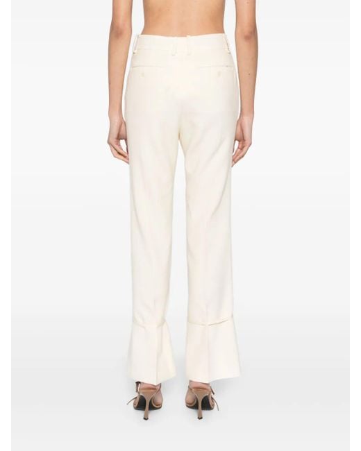 ROKH White Slim Flared Trousers