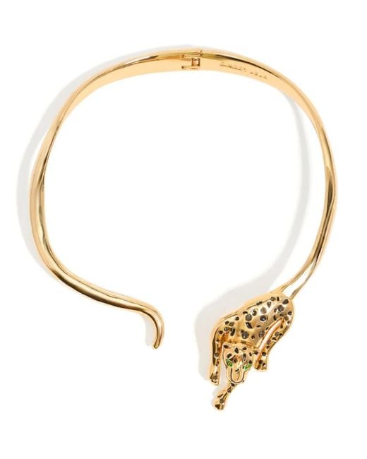 Bimba Y Lola Metallic Panther Choker Necklace