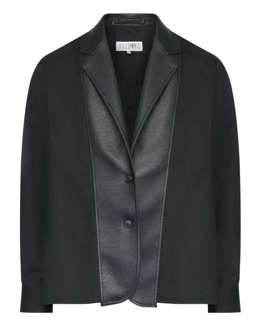 MM6 by Maison Margiela Black Contrast-Lapel Blazer for men