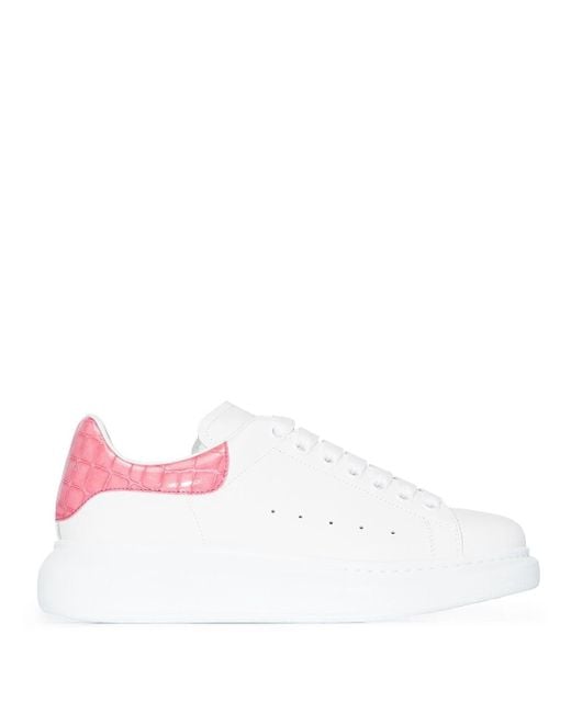 Alexander McQueen Multicolor White & Pink Croc Oversized Sneakers