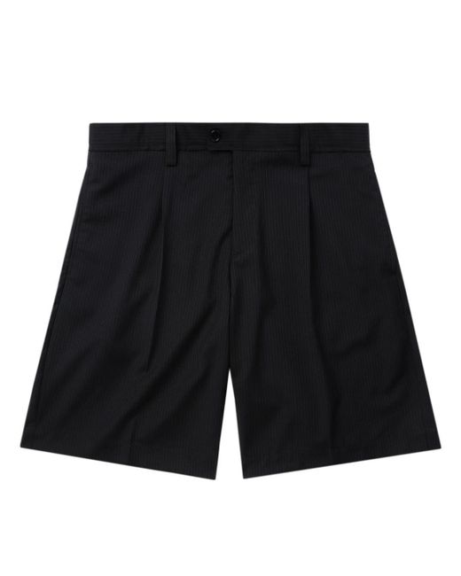mfpen Black Pinstripe-pattern Straight-leg Shorts for men